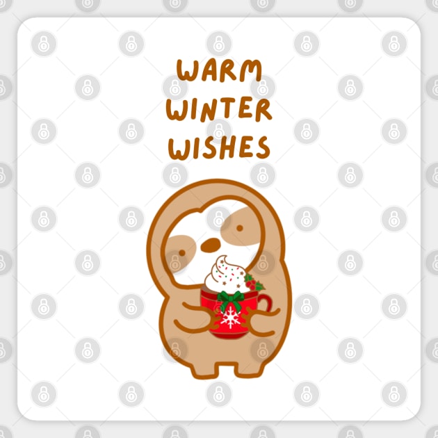 Warm Winter Wishes Hot Cocoa Sloth Sticker by theslothinme